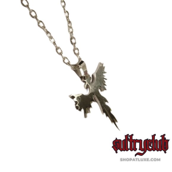 Phoenix Rises Silver Unisex Necklace - Picture 3 of 4